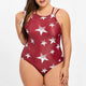Womail 2019 Women Plus Size Bandage Printing Padded Bra Bikini Split Body Swimsuit Beachwear Bathing Suit Monokini W3063