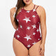 Womail 2019 Women Plus Size Bandage Printing Padded Bra Bikini Split Body Swimsuit Beachwear Bathing Suit Monokini W3063