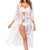 Womail Women White Plus Size Boho Leaves Printing Pocket Dress Princess Dress Beach Sunress Beachwear W30424
