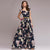 Women Autumn printing party dress 2019 Popular sleeveless square collar long vestidos De Festa Women Elegant Maxi Dresses