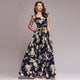 Women Autumn printing party dress 2019 Popular sleeveless square collar long vestidos De Festa Women Elegant Maxi Dresses