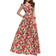 Women Autumn printing party dress 2019 Popular sleeveless square collar long vestidos De Festa Women Elegant Maxi Dresses