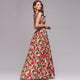 Women Autumn printing party dress 2019 Popular sleeveless square collar long vestidos De Festa Women Elegant Maxi Dresses