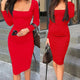 Women Bodycon Dress Sexy Slim Fit Xmas Halloween Christmas Party Dresses Sundress Sexy OL Clothes Office Lady Elegant Dress
