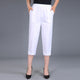 Women Capris Pants Female Summer 2019 Women's High Waist Pants Black Woman Candy Color Straight Calf-Length Pants Plus Size 4XL