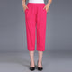 Women Capris Pants Female Summer 2019 Women's High Waist Pants Black Woman Candy Color Straight Calf-Length Pants Plus Size 4XL