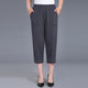 Women Capris Pants Female Summer 2019 Women's High Waist Pants Black Woman Candy Color Straight Calf-Length Pants Plus Size 4XL