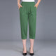 Women Capris Pants Female Summer 2019 Women's High Waist Pants Black Woman Candy Color Straight Calf-Length Pants Plus Size 4XL