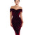 Women Casual Strapless Short Sleeve High Waist Solid Party Dress