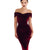 Women Casual Strapless Short Sleeve High Waist Solid Party Dress