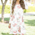 Women Dress Autumn Long Sleeve Flower Printed Boho Dresses Round Neck Cute Shift Dress WS1682C