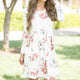Women Dress Autumn Long Sleeve Flower Printed Boho Dresses Round Neck Cute Shift Dress WS1682C