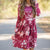 Women Dress Autumn Long Sleeve Flower Printed Boho Dresses Round Neck Cute Shift Dress WS1682C