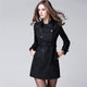 Women Female coat British Long Style Elegant Trench Coat/Designer Belted Double Breasted Trench/Outerwear trench coat KHAKI