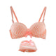 Women Ladies Striped Wire Free Bra + Panties Briefs Underwear Lingerie Set