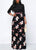 Women Long Maxi Dresses Bohemia Hollow neck Three Quarter Sleeve Floral Print Ethnic Summer Beach Female Stylish Style Dress