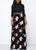 Women Long Maxi Dresses Bohemia Hollow neck Three Quarter Sleeve Floral Print Ethnic Summer Beach Female Stylish Style Dress