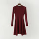 Women Long Sleeve Sweater Dress Women's Irregular Hem Casual Autumn Winter Dress Women O-neck A Line Short Mini Knitted Dresses