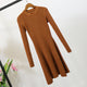 Women Long Sleeve Sweater Dress Women's Irregular Hem Casual Autumn Winter Dress Women O-neck A Line Short Mini Knitted Dresses