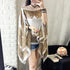 Women Scarf Shawl Poncho Printed Sunscreen Scarf Sun Protection Female Beach Shawl Bikini Cover Soft Comfortable #125