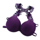 Women Seamless Bra Front Closure Sexy Lace Racer Back Smooth Surface Push Up Underwear Lingerie