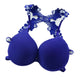 Women Seamless Bra Front Closure Sexy Lace Racer Back Smooth Surface Push Up Underwear Lingerie