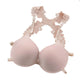 Women Seamless Bra Front Closure Sexy Lace Racer Back Smooth Surface Push Up Underwear Lingerie