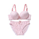 Women Seamless Stripes Bra Sets Thin Push Up Adjustable Padded Brassiere Lingerie Underwear +Brief Sets 3 Colors