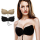 Women Self Adhesive Strapless Bandage Blackless Solid Bra Sticky Gel Silicone Push Up Women's Underwear Invisible Bra Plus Size
