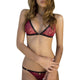Women Sexy Red Lace Bra Set Bikini Unlined Women Lingerie Bra Sets Patchwork Tops Ladies Panties Brassiere Lingerie Intimates