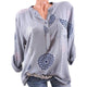 Women Shirts And Blouses Summer Spring Casual Print V-neck Chiffon Blouse Women Top Camisa Feminina Long Sleeve Ladies Blouses