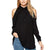 Women Shirts Autumn Casual Elegant Off Shoulder Chiffon Blouse Women Top Camisa Feminina Long Sleeve Black Ladies Blouses
