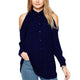 Women Shirts Autumn Casual Elegant Off Shoulder Chiffon Blouse Women Top Camisa Feminina Long Sleeve Black Ladies Blouses