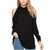 Women Shirts Autumn Casual Elegant Off Shoulder Chiffon Blouse Women Top Camisa Feminina Long Sleeve Black Ladies Blouses
