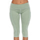 Women Skinny Running Sports Calf-length Side Pocket Leggings Compression Peach Hip Tight Slim Fitness Strechy Solid Pure Color