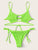 Women Smocked String Bikini Swimwear Women Bralette Swimsuit Low Waist Spaghetti Straps Shirred Tie Side Biquni Bathing Suit