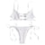 Women Smocked String Bikini Swimwear Women Bralette Swimsuit Low Waist Spaghetti Straps Shirred Tie Side Biquni Bathing Suit