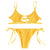 Women Smocked String Bikini Swimwear Women Bralette Swimsuit Low Waist Spaghetti Straps Shirred Tie Side Biquni Bathing Suit
