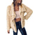 Women Solid long sleeve coat Fleece Faux Fur Cardigans Winter Autumn Hoodies Outwear Female Loose Jacket Windbreaker WS&&D