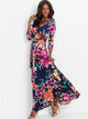 Women Summer Floral Print Maxi Dress Boho Style Long Beach Dress Evening Party Long Bandage Bodycon Dress Plus Size Vestidos