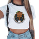 Women T-shirt Cute Bady Groot Printed Sexy Crop Top Tops Tshirt Tee Funny Fashion Vogue Cartoon T Shirt Harajuku Cropped Tumblr