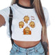 Women T-shirt Cute Bady Groot Printed Sexy Crop Top Tops Tshirt Tee Funny Fashion Vogue Cartoon T Shirt Harajuku Cropped Tumblr