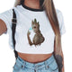 Women T-shirt Cute Bady Groot Printed Sexy Crop Top Tops Tshirt Tee Funny Fashion Vogue Cartoon T Shirt Harajuku Cropped Tumblr