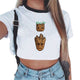 Women T-shirt Cute Bady Groot Printed Sexy Crop Top Tops Tshirt Tee Funny Fashion Vogue Cartoon T Shirt Harajuku Cropped Tumblr