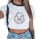 Women T-shirt Cute Bady Groot Printed Sexy Crop Top Tops Tshirt Tee Funny Fashion Vogue Cartoon T Shirt Harajuku Cropped Tumblr