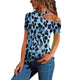 Women Tops Ladies Shirts Party Summer Printed Sexy Fashion Short Sleeves Blouse Off Shoulder Slim Leopard Shirt Female