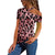 Women Tops Ladies Shirts Party Summer Printed Sexy Fashion Short Sleeves Blouse Off Shoulder Slim Leopard Shirt Female