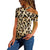 Women Tops Ladies Shirts Party Summer Printed Sexy Fashion Short Sleeves Blouse Off Shoulder Slim Leopard Shirt Female