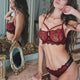 Women Wire Free Push Up Bra Set Mesh Women Panties Bra Set Sexy Lace Transparent Unlined Bralette Underwear