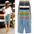 Women pants 2019 hot summer casual solid High Waist Harem women capris mid-length pants outer convenient ladies pants plus size